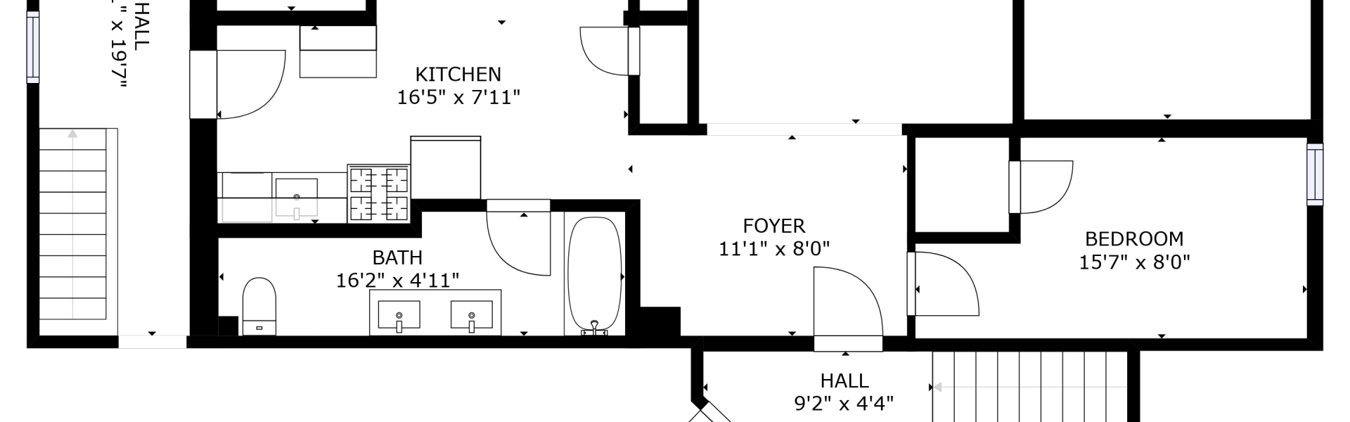 Interior view of a modern 2-bedroom apartment at 42-44 Saratoga Ave #1W in Mechanicville, NY featuring updated finishes and spacious living areas.