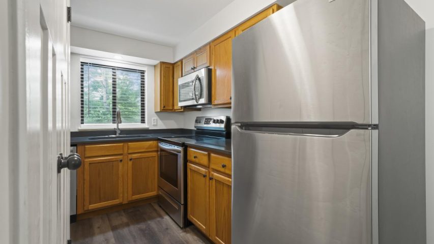 Interior view of the renovated 2-bedroom rental apartment at 255 Main St in the Village of Corinth, NY with updated finishes and comfortable living space.