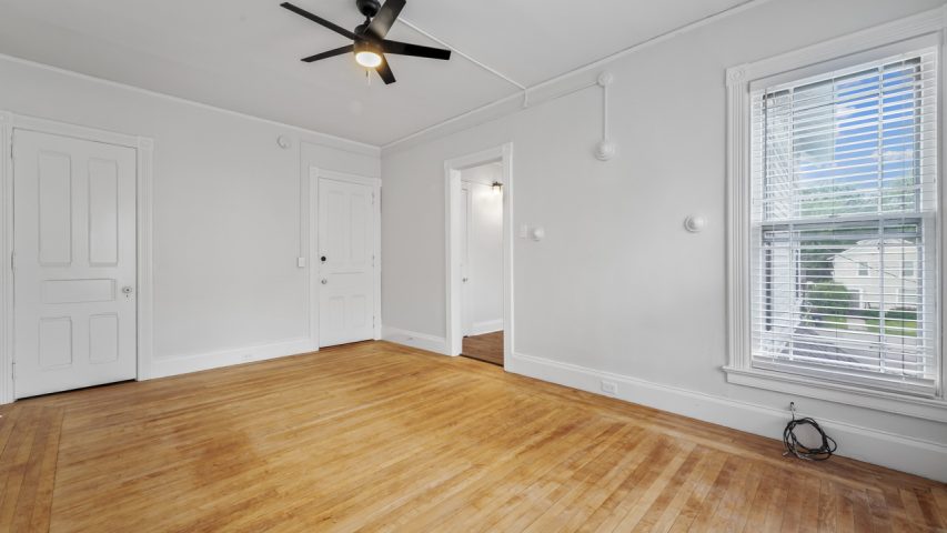 Interior view of the bright and stylish studio apartment at 107 Union Ave #5 in downtown Saratoga Springs, NY with updated finishes and walkable access to shops and dining.