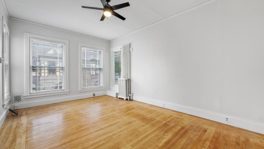 Interior view of the bright and stylish studio apartment at 107 Union Ave #5 in downtown Saratoga Springs, NY with updated finishes and walkable access to shops and dining.