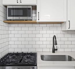 Interior view of a charming 1-bedroom apartment at 101 Union Ave #3 in downtown Saratoga Springs, NY featuring historic details and classic architectural elements.