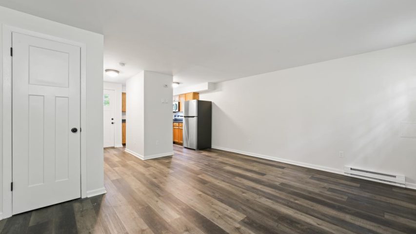 Interior view of the renovated 2-bedroom rental apartment at 255 Main St in the Village of Corinth, NY with updated finishes and comfortable living space.
