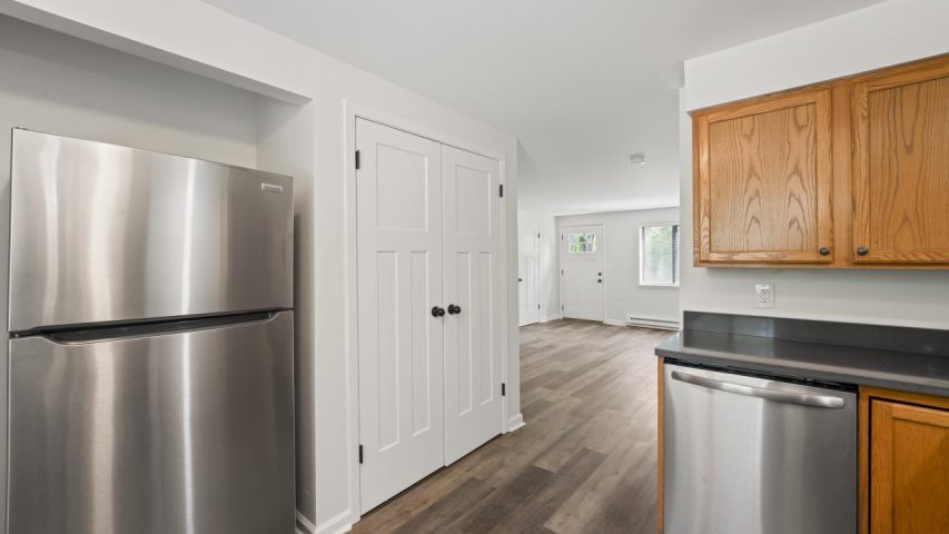 Interior view of the renovated 1-bedroom rental apartment at 255 Main St in the Village of Corinth, NY with modern finishes and comfortable living space.
