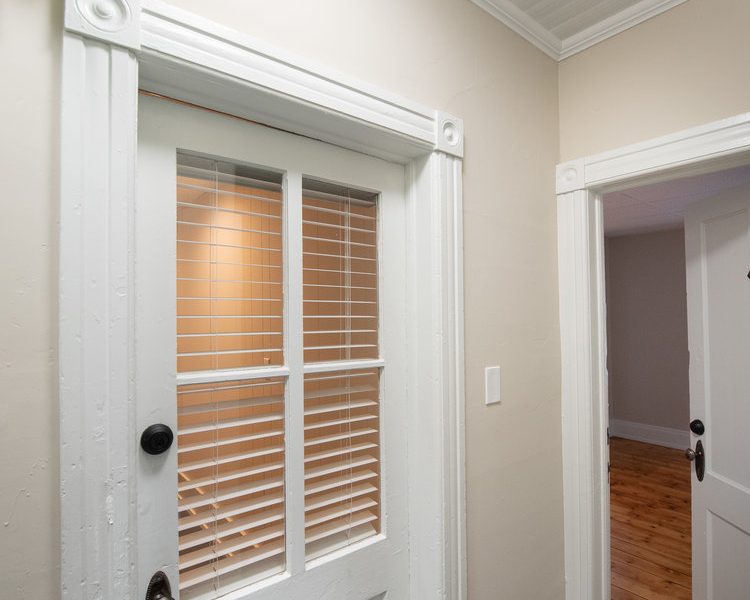 Interior view of the renovated 2-bedroom rental apartment at 19 Warsaw Ave in Mechanicville, NY located in a historic building with modern finishes.