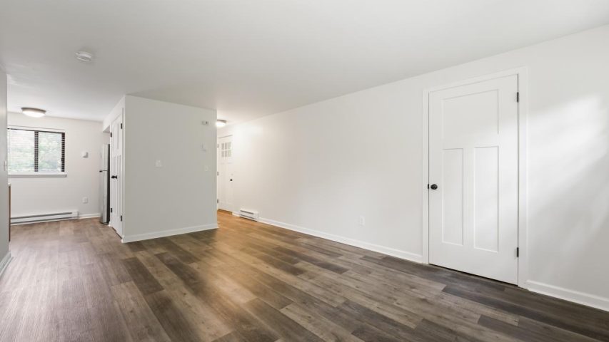 Interior view of the renovated 1-bedroom rental apartment at 255 Main St in the Village of Corinth, NY with modern finishes and comfortable living space.