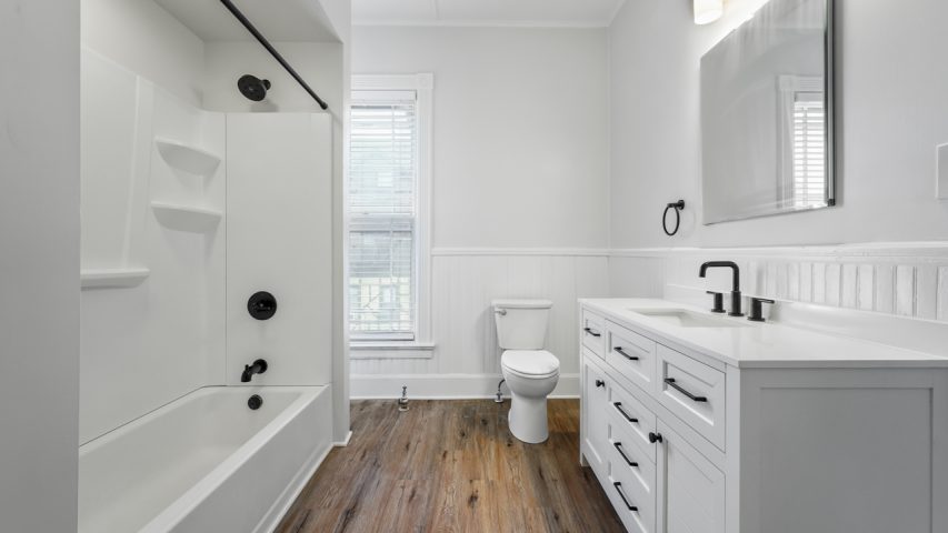 Interior view of the bright and stylish studio apartment at 107 Union Ave #5 in downtown Saratoga Springs, NY with updated finishes and walkable access to shops and dining.