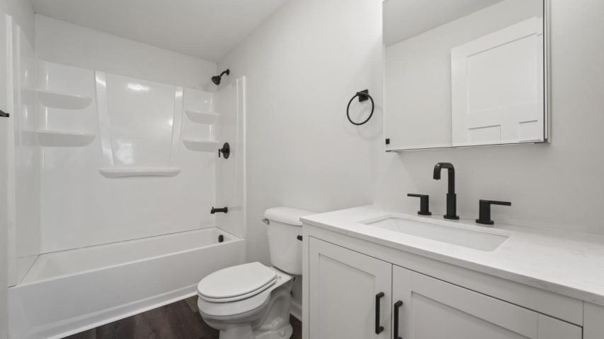 Interior view of the renovated 1-bedroom rental apartment at 255 Main St in the Village of Corinth, NY with modern finishes and comfortable living space.