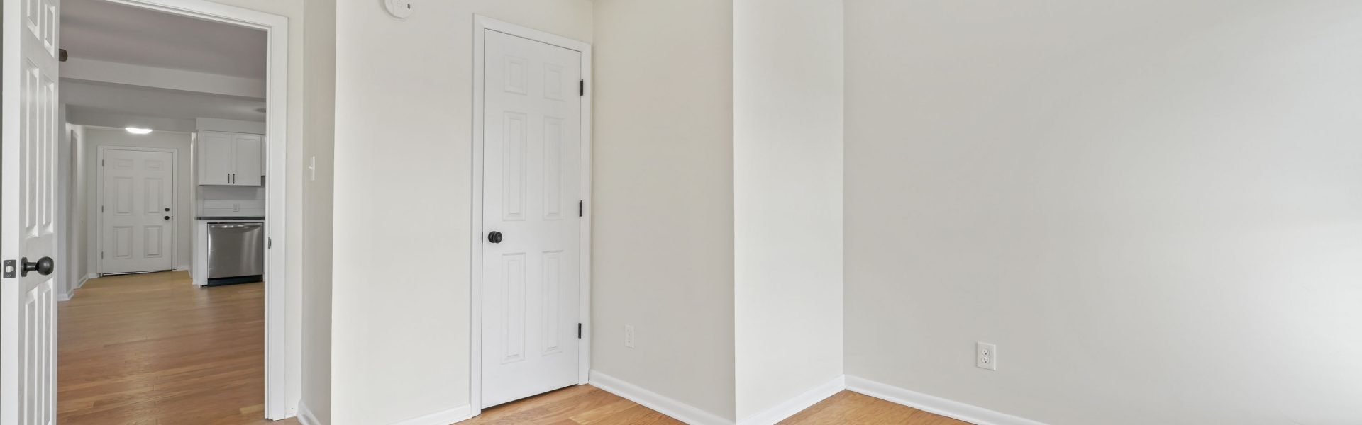 Interior view of a modern 2-bedroom plus office rental apartment at 42-44 Saratoga Ave #3W in Mechanicville, NY featuring updated finishes and a dedicated workspace.