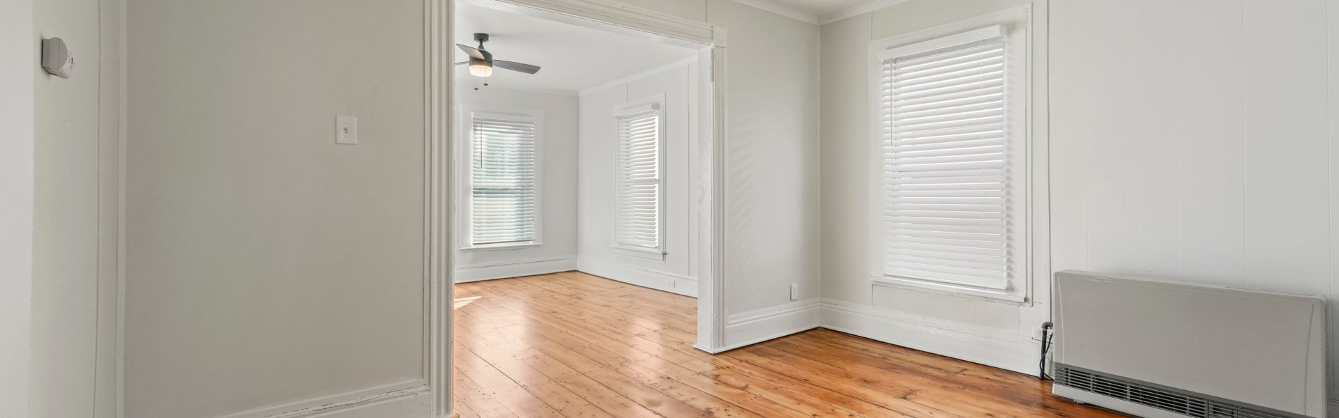 Interior view of the modern 2-bedroom rental apartment at 42-44 Saratoga Ave #2W in Mechanicville, NY featuring updated finishes and spacious living areas.