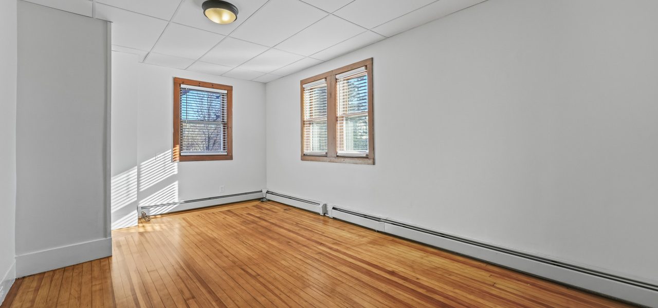 Interior view of a freshly updated 1-bedroom apartment at 33 Franklin St #3 in downtown Saratoga Springs, NY with modern finishes and walkable access to shops and dining.