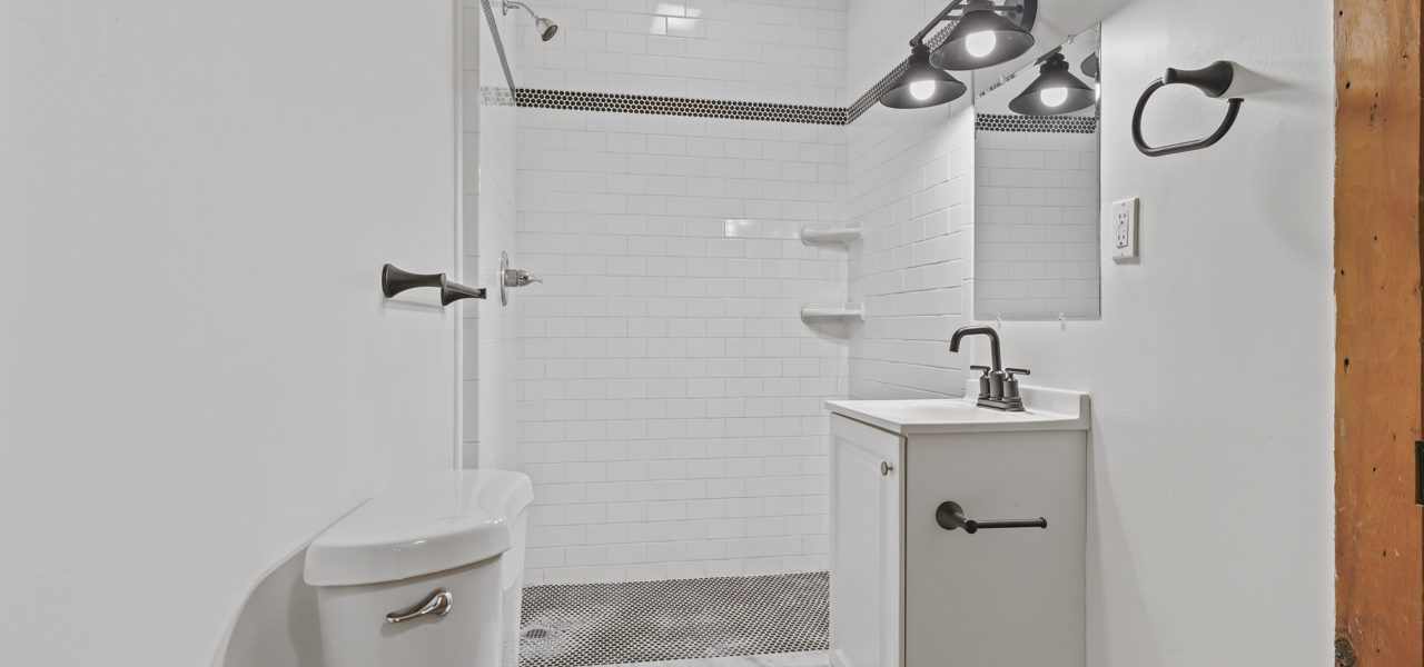Interior view of a freshly updated 1-bedroom apartment at 33 Franklin St #3 in downtown Saratoga Springs, NY with modern finishes and walkable access to shops and dining.