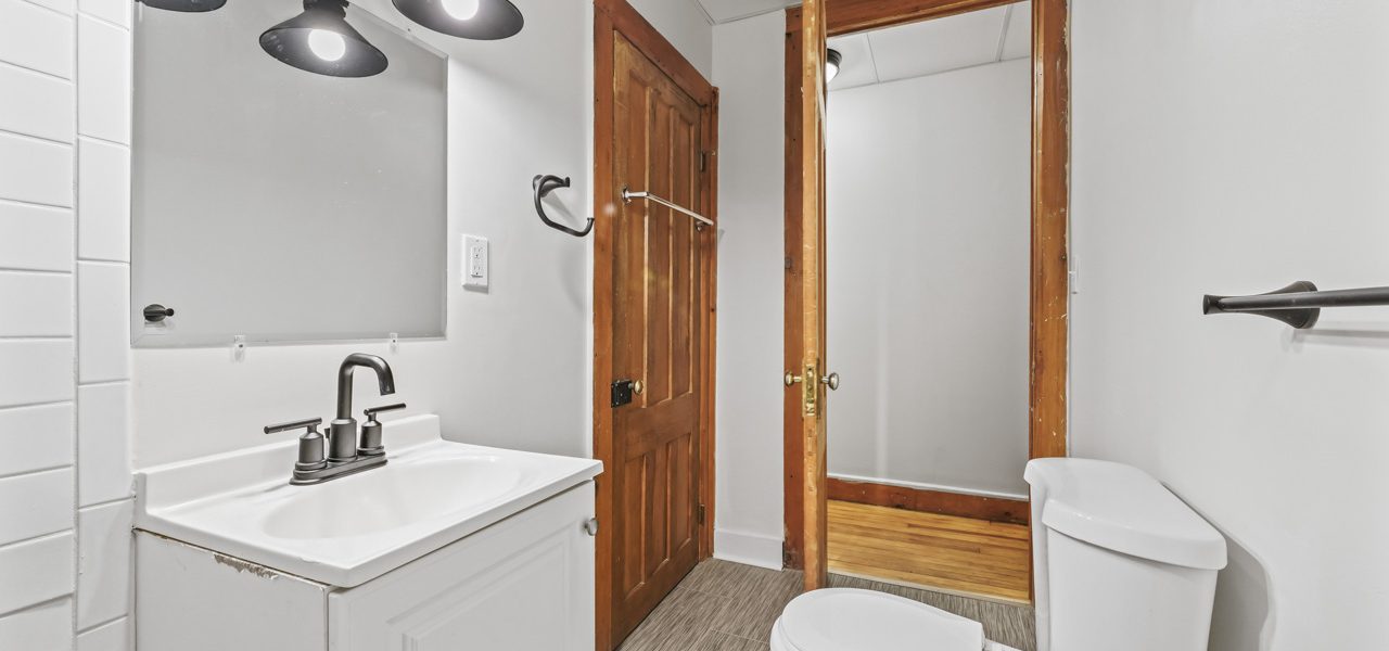 Interior view of a freshly updated 1-bedroom apartment at 33 Franklin St #3 in downtown Saratoga Springs, NY with modern finishes and walkable access to shops and dining.