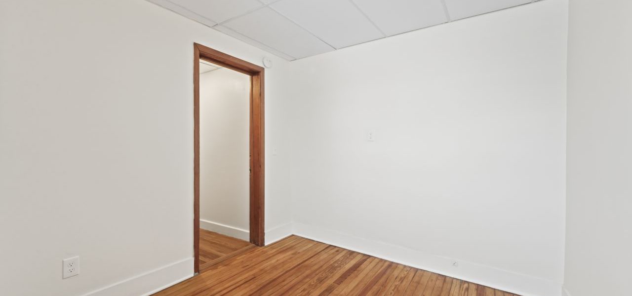Interior view of a freshly renovated 2-bedroom apartment at 33 Franklin St #8 in downtown Saratoga Springs, NY with modern finishes and walkable access to local amenities.