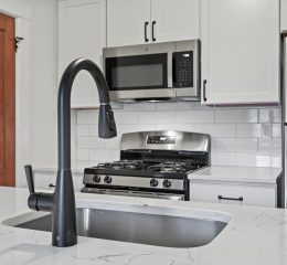 Interior view of a warm and stylish 1-bedroom apartment at 33 Franklin St #2 in downtown Saratoga Springs, NY with updated finishes and walkable access to shops and dining.