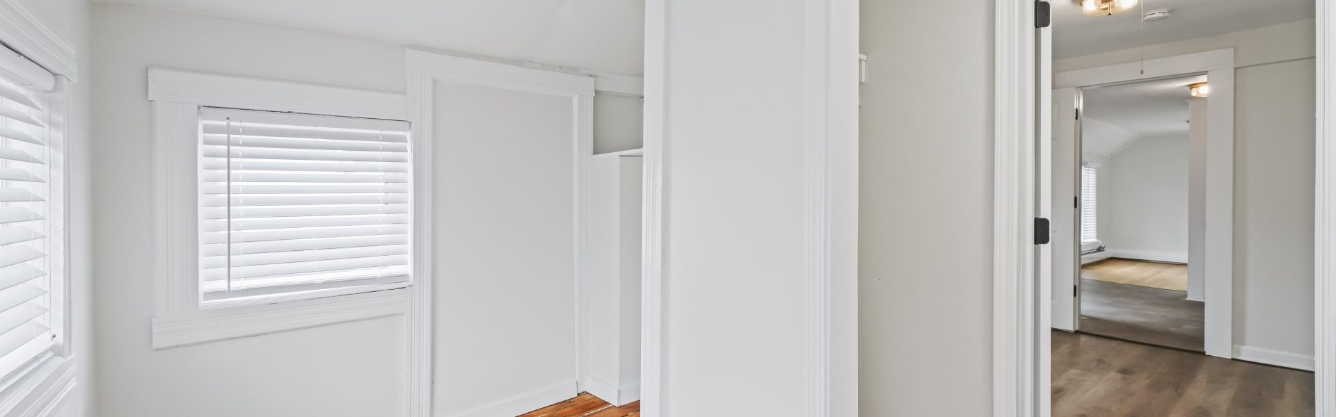 Interior view of a newly renovated 1-bedroom apartment at 2 New St #4 in South Glens Falls, NY, featuring updated flooring, modern finishes, and bright natural light.