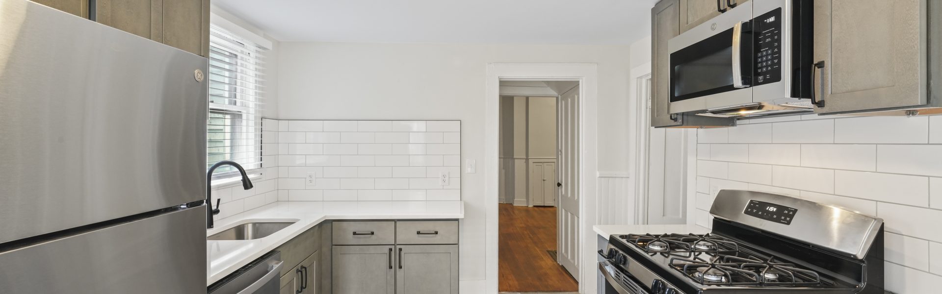 Interior view of a stylish 2-bedroom apartment at 58 Lincoln Ave #4 in Saratoga Springs, NY, featuring updated finishes near downtown.