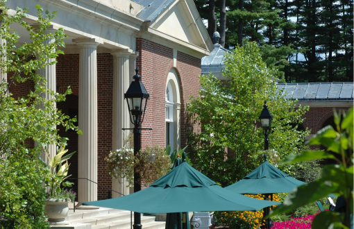 Historic Victorian-style building in Saratoga Springs, New York
